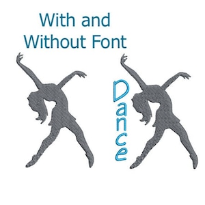 Dance Machine Embroidery Design / 2 designs, Dance Silhouette, Dancing embroidery, Dance Bag Embroidery, dancer embroidery, Ballet, Jazz