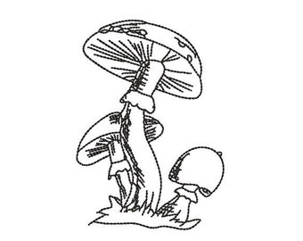 Pilz, Pilz, Maschinenstickerei, 13x18 Stickrahmen, Quick Stitch, Pilz Stickdatei