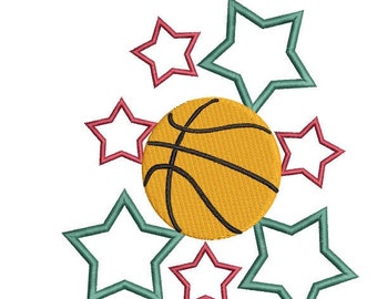 Basketball Machine Embroidery Design, 4x4 and 5x7 hoop, basketball embroidery design, basketball design, basketball embroidery pattern