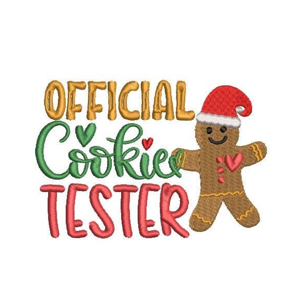Official Cookie Tester Machine Embroidery Design, 2 sizes, 4x4 hoop, Christmas Embroidery Design