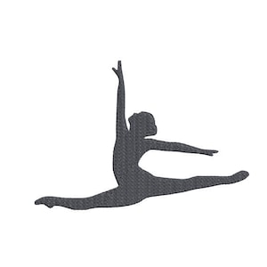 Dancer Machine Embroidery Design, 4x4 and 5x7, Silhouette, 3 sizes, ballet embroidery, dance bag embroidery, dance embroidery, gymnastics