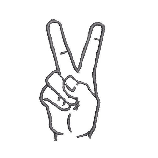 Hand Peace Machine Embroidery Design, hand peace embroidery design, peace embroidery design, peace embroidery pattern, embroidery gift idea