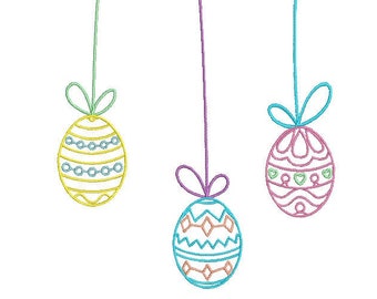 Easter Hanging Egg Machine Embroidery Design, easter egg embroidery design