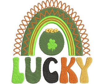 Diseño de bordado a máquina para el Día de San Patricio, Diseño de bordado de la suerte