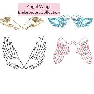 Collection Angel Wings Embroidery Design, PES, DST, VIP, VP3, pcs + more, memorial embroidery design, Quick Stitch