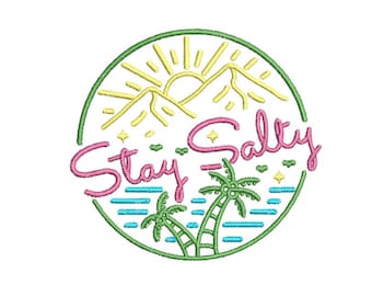 Stay Salty Machine Embroidery Design, Beach Embroidery Design