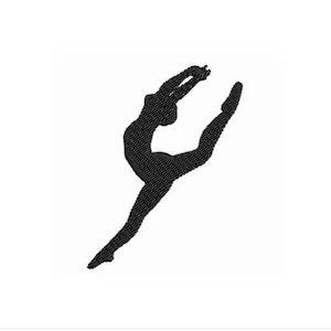 Dancer Machine Embroidery Design, 4x4 hoop, Silhouette embroidery design, dance bag embroidery, dance embroidery, gymnastics
