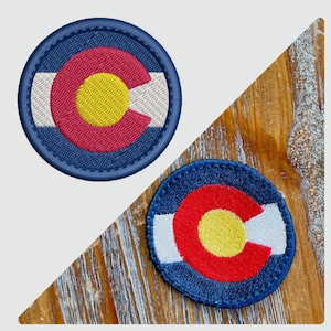 ITH Colorado Flag Patch Machine Embroidery Design, Colorado Patch embroidery design, Patch design, Flag patch, In The Hoop Embroidery Design