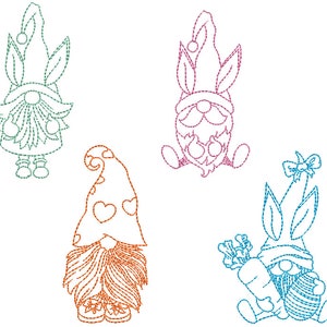Easter Gnomes Machine Embroidery Design, 4 designs, Collection of Gnome Embroidery Designs