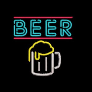 Beer Sign Machine Embroidery Design, Beer Embroidery design