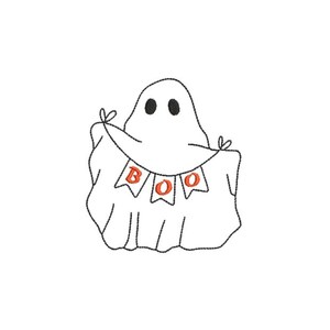 Boo Ghost Machine Embroidery Design, 2 sizes, Halloween Embroidery Design