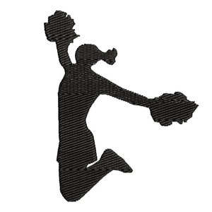 Cheerleader Machine Embroidery Design, Cheerleading machine embroidery, Cheer Silhouette embroidery design, Competitive Cheer design