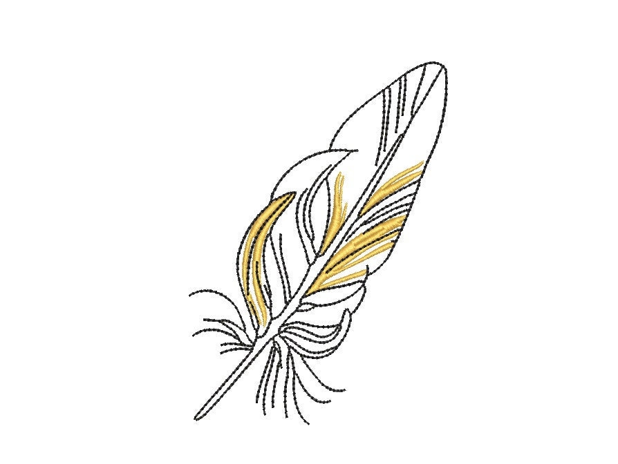 Turkey Feather Tattoo Outline