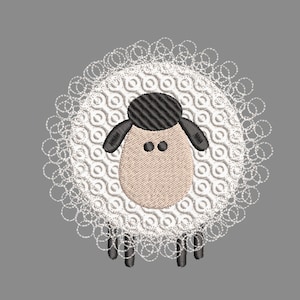 Silly Sheep Machine Embroidery Design - Sheep nursery embroidery, farm embroidery, 4x4 hoop