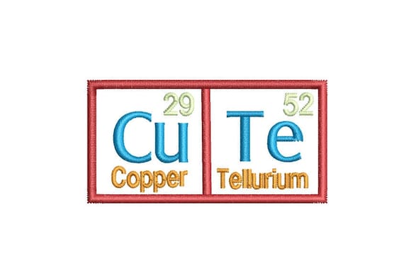 CuTe Machine Embroidery Design, Run Periodic Table of Elements embroidery design, cute embroidery pattern, bib embroidery pattern, baby
