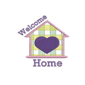 New Home Machine Embroidery Design, 2 Sizes, Welcome Home Embroidery Design