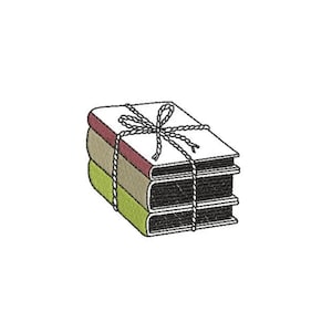 Stack of Books Machine Embroidery Design, Book Embroidery Design, Quick Stitch