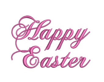 Happy Easter Machine Embroidery Design, Happy easter Script design