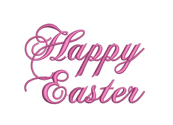 Happy Easter Machine Embroidery Design, Happy easter Script design, Happy Easter embroidery design, Easter pattern, Easter table ideas