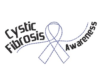Cystic Fibrosis Machine Embroidery Design, 4x4 Hoop