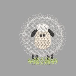 Embossed Sheep Machine Embroidery Design - Sheep nursery embroidery, farm embroidery, 4x4 hoop
