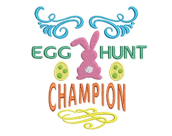 Easter Egg Hunt Champion Machine Embroidery Design, 2 Sizes
