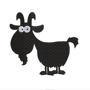 Silly Goat Silhouette Machine Embroidery Design with and without wording- nursery, kids, children, animals, farm, 4x4 hoop, 2 sizes