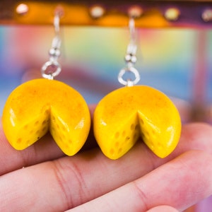 Tiny Cheese Wheel Dangle Earrings - Nickel free - Lightweight