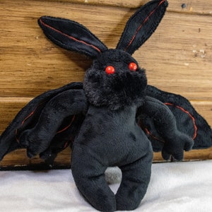 Mothman Plush 12 inches - Cryptid Super Soft Minky w/ Weighted Bean Filled Feet MADE TO ORDER