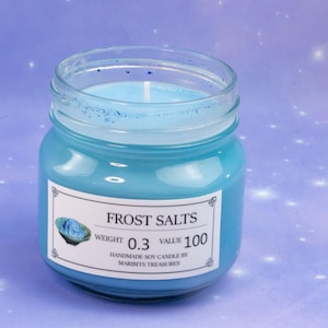 Skyrim Candle 8oz Frost Salts - 100% Soy - Great As Gifts - Hand Poured - Aromatherapy