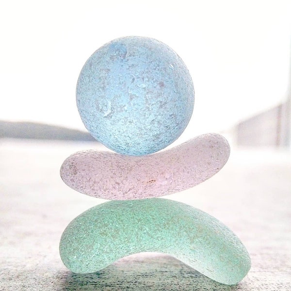 Meditative Stack | Fine Art Photography | Sea Glass Art | Sea Glass Marbles | DIGITAL DOWNLOAD ONLY