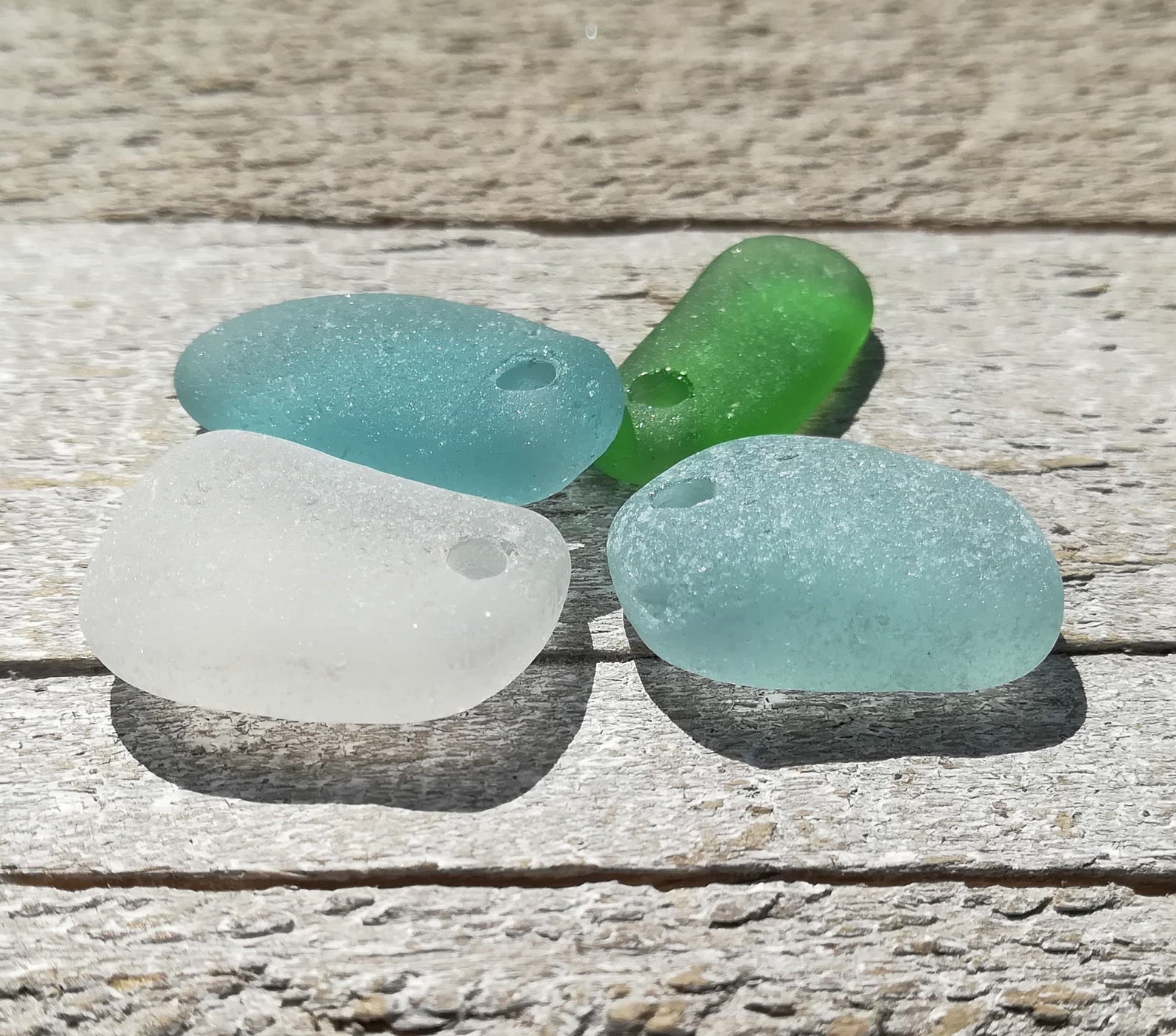 Drilled Sea Glass / Genuine Sea Glass / Bulk Sea Glass / Sea Etsy