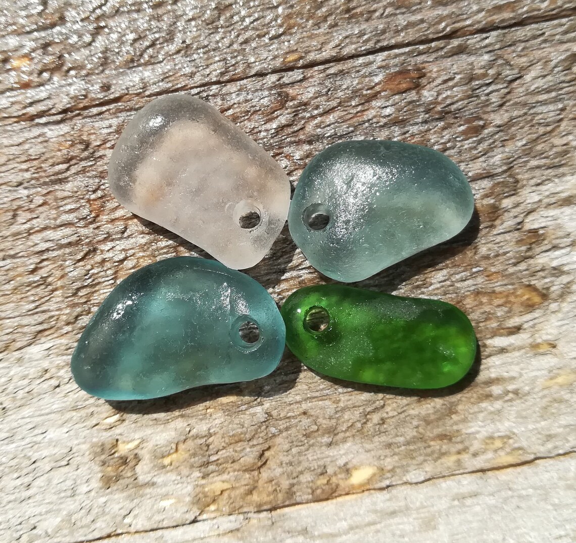 Drilled Sea Glass / Genuine Sea Glass / Bulk Sea Glass / Sea Etsy