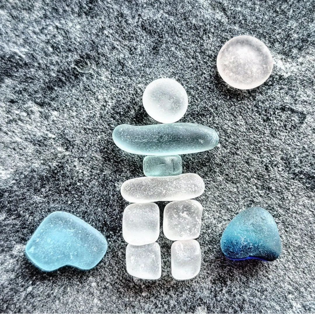 Inukshuk Coastal Art Sea Glass Picture Sea Glass Art Etsy.de