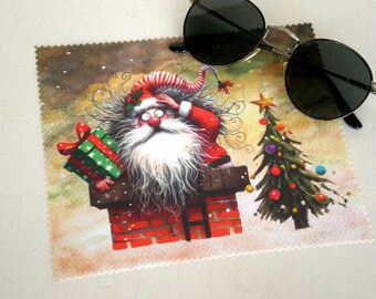 Glasses cleaning cloth, Christmas glasses cleaning cloth, Santa claus glasses cleaning cloth, Microfiber cleaning, Glasses cleaning