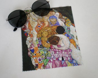 Chiffon de nettoyage pour lunettes, Gustav Klimt, Nettoyage de lunettes, Nettoyage en microfibre, Nettoyant pour écran, Chiffon de nettoyage Klimt