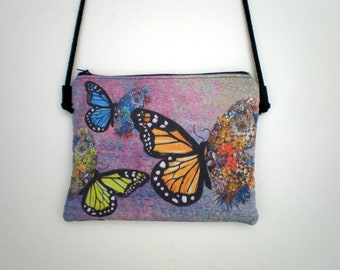 Butterfly bag, Crossbody bag, shoulder bag, little bag, printed bag