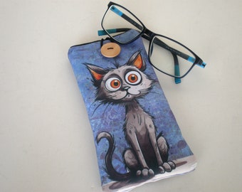 Glasses case, Cat, Sunglasses case, Glasses sleeve, Cat glasses sleeve, Eyeglasses case, sunglasses sleeve