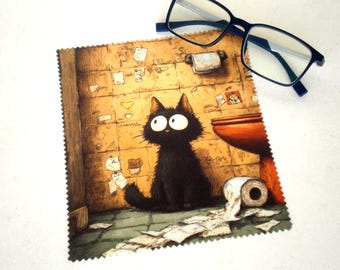 Glasses cleaning cloth, Cat glasses cleaning cloth, Microfiber cleaning, Screen cleaner, Glasses cleaning