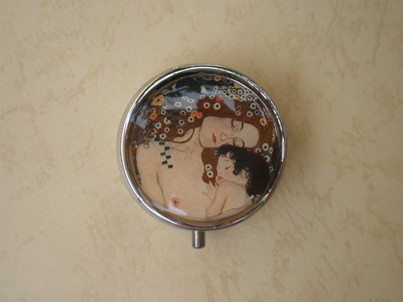 Pill case Jewelry box Klimt art pill box The Mother and Child Mint case Gustav Klimt Pill container