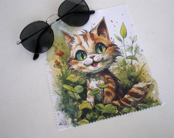 Glasses cleaning cloth, Cat glasses cleaning cloth, Microfiber cleaning, Screen cleaner, Glasses cleaning