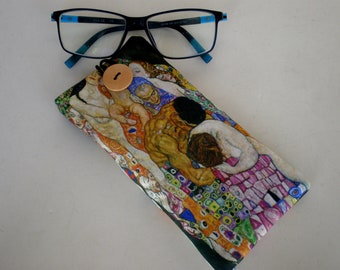 Glasses case, eyeglasses sleeve, Klimt glasses case, Gustav Klimt, Soft eyeglass case, Case for glasses