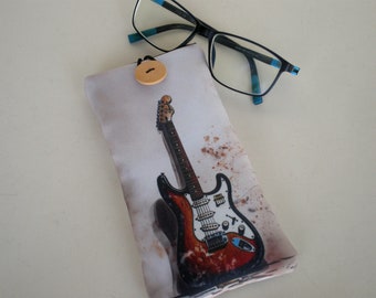 Electric guitar glasses case, sunglasses case, eyeglasses case, Case for sunglasses, Glasses sleeve, sunglasses sleeve