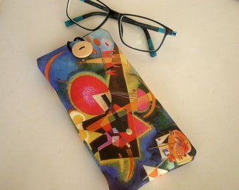 Estuche para gafas, estuche para gafas de sol, estuche para anteojos, Kandinsky, Estuche para anteojos suave, Estuche para gafas de sol, Estuche para anteojos acolchado, Kandinsky