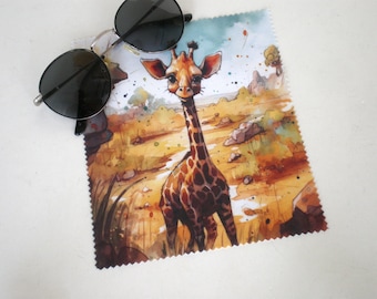 Lingette nettoyante pour lunettes, Lingette nettoyante pour lunettes Girafe, Nettoyage en microfibre, Nettoyant pour écran, Nettoyage de lunettes