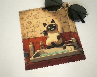 Glasses cleaning cloth, Cat glasses cleaning cloth, Microfiber cleaning, Screen cleaner, Glasses cleaning