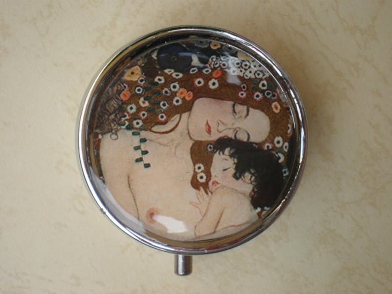 Pill case Jewelry box Klimt art pill box The Mother and Child Mint case Gustav Klimt Pill container