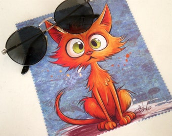 Glasses cleaning cloth, Cat glasses cleaning cloth, Microfiber cleaning, Screen cleaner, Glasses cleaning