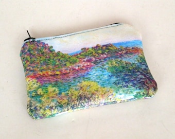 Coin purse, Claude Monet, Pouch, Monet coin purse, Small zipper pouch, Card wallet