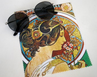 Glasses cleaning cloth, Alphonse Mucha, Glasses cleaning, Microfiber cleaning, Screen cleaner, Mucha cleaning cloth